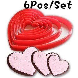 6Pcs Heart Cookie Biscuit Fondant Cake Cutter Decor Tools Mold Sugar Crafts Set Plastic Cookies Cutter Star/ Flower /heart Molds