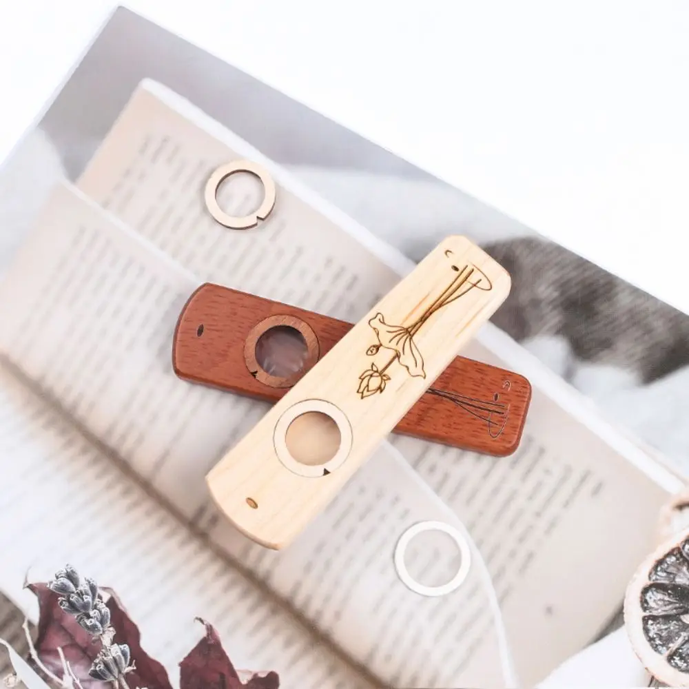 Creative Wooden Kazoo Portable Professional Accompaniment Kazoo Smooth with Storage Box Musical Instruments Flutes Beginners