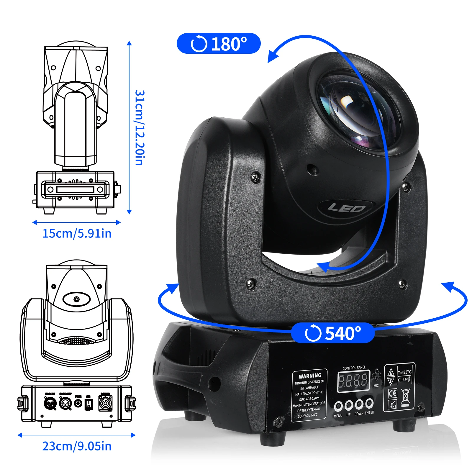 Imagem -06 - Yiflamefly-moving Head Stage Lights Beam Gobo Efeito Deslumbrante Dmx Led Spotlight para Clube Ktv Disco dj Festa Iluminação de Palco 100w