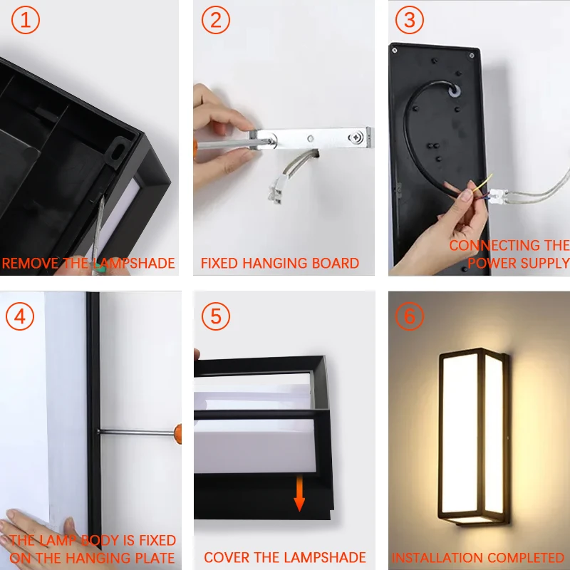 Imagem -04 - Led Outdoor Wall Light com Sensor de Movimento Lâmpada de Parede Impermeável Iluminação Exterior Varanda e Jardim Ip65