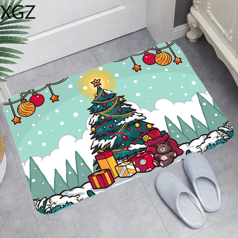 Christmas mat personalized bathroom decorative carpet non-slip living room kitchen entry door welcome door mat Anti wrinkle