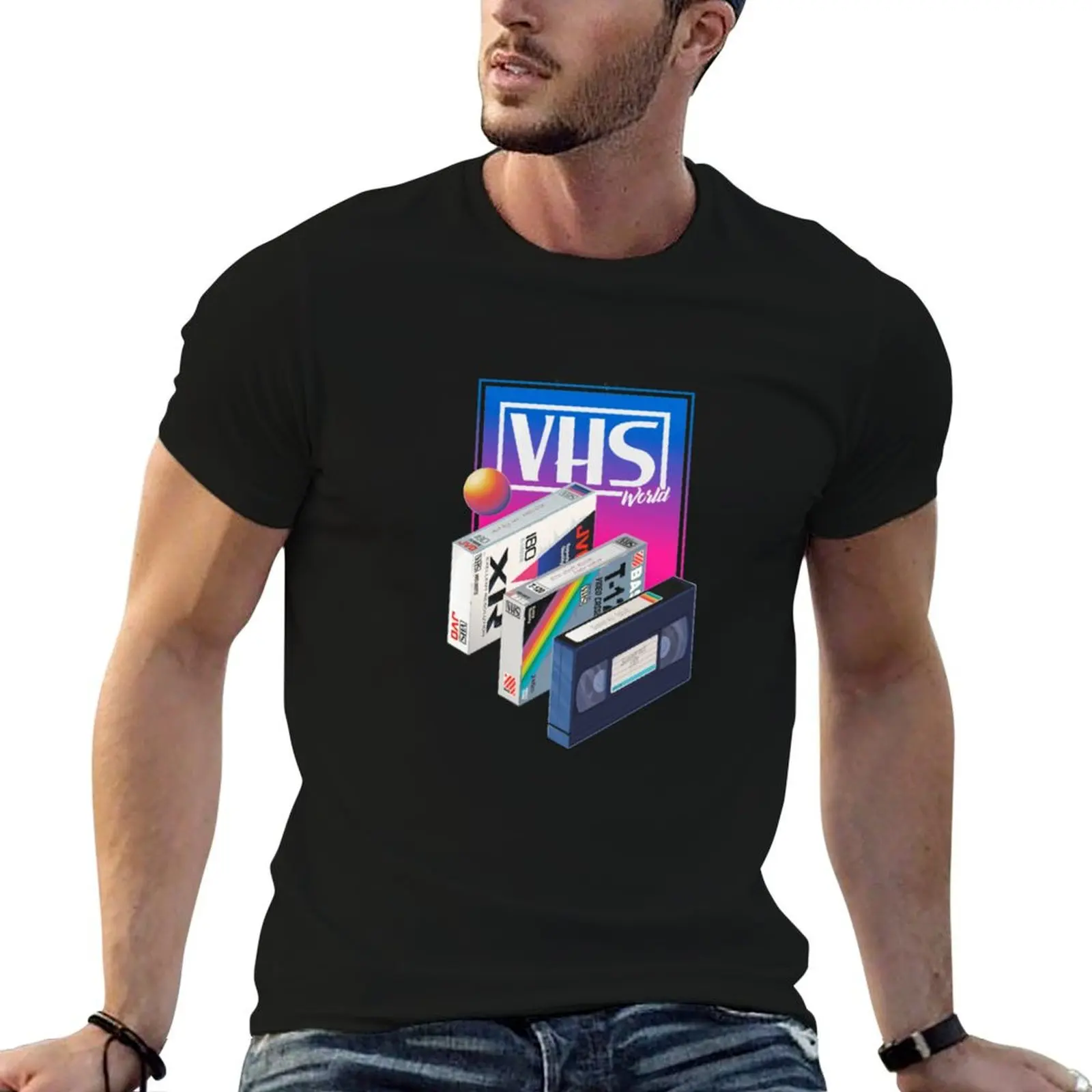 

VHS world T-Shirt funny t shirts man t shirt for man 100 percent cotton t shirts for man slim fit T-shirt