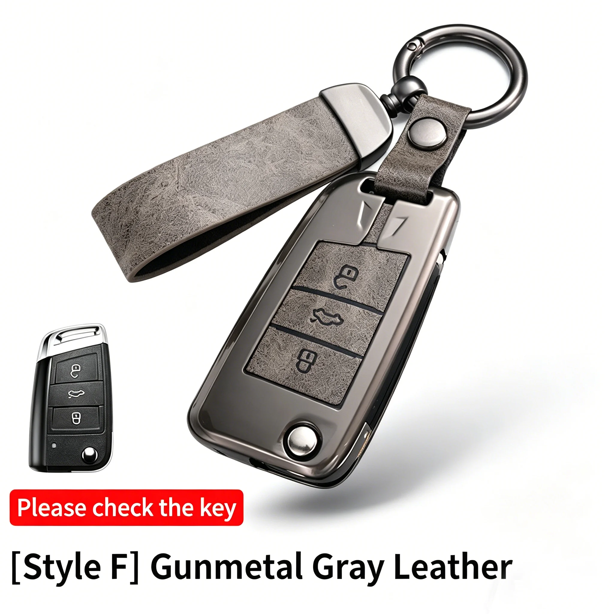 

Zinc Alloy TPU Key Fob Cover for Volkswagen VW Golf Jetta Passat Tiguan Atlas, Protective Smart Flip Key Shell Case-2