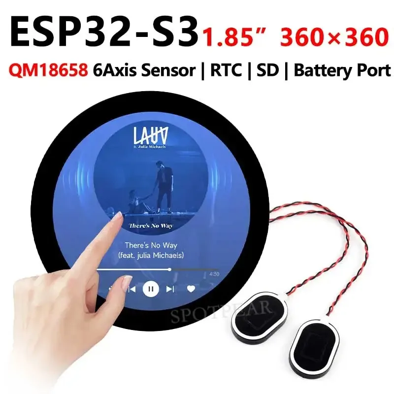 DeepSeek لـ XiaoZhi AI Voice Chat ESP32 S3 لوحة تطوير 1.85 بوصة شاشة LCD مستديرة QMI8658 / MIC / /MP3 صوت لاردوينو #2