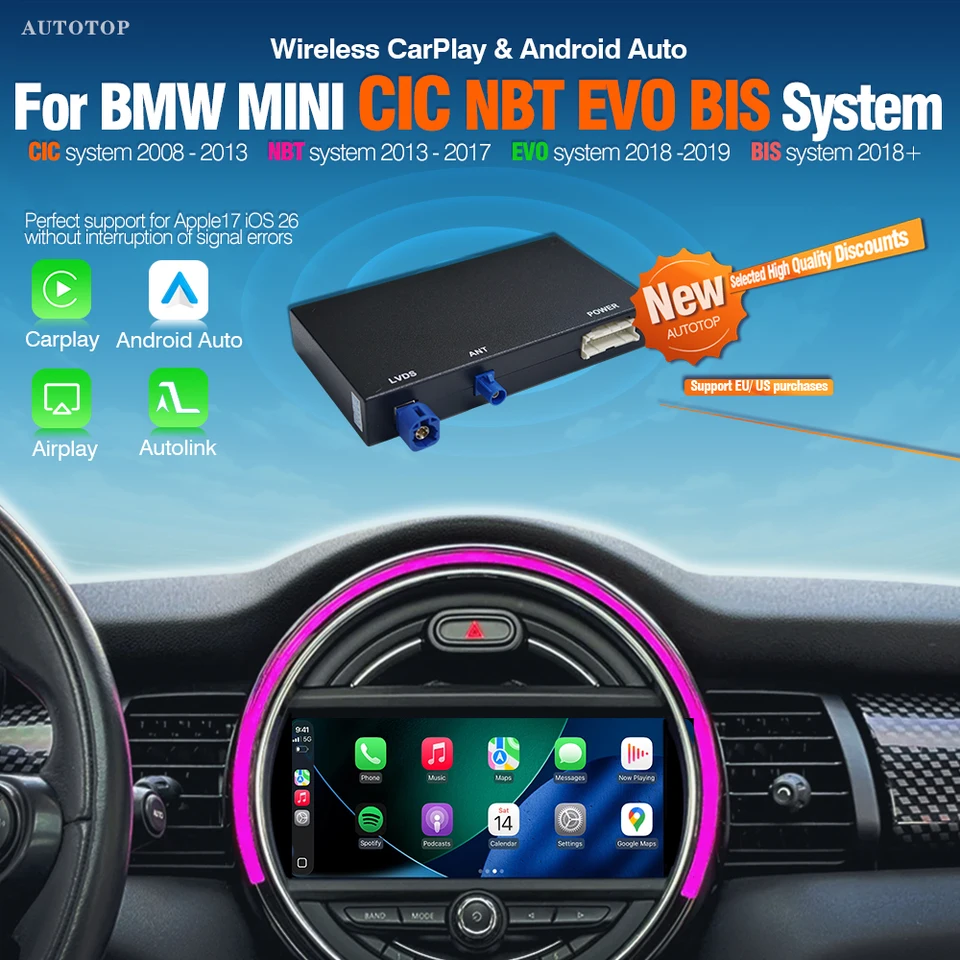 NBT CarPlay android auto 接続配線一式 mini f型 NBT CarPlay android auto 接続配線一式 mini f型 Wireless CarPlay