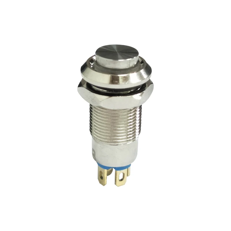8mm metalowy przycisk ze wskaźnikiem LED samoresetujący chwilowy samoblokujący przełącznik zatrzaskowy 4 piny wysoka głowica 3v6v12v24v36v48v220v — zdjęcie 7