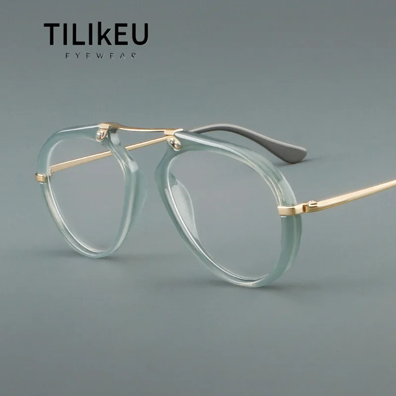 

New Vintage Oval Titanium Glasses Frame Men Retro Classic Pilot Aviator Frame Women Optics Prescription Presbyopia Glasses Frame