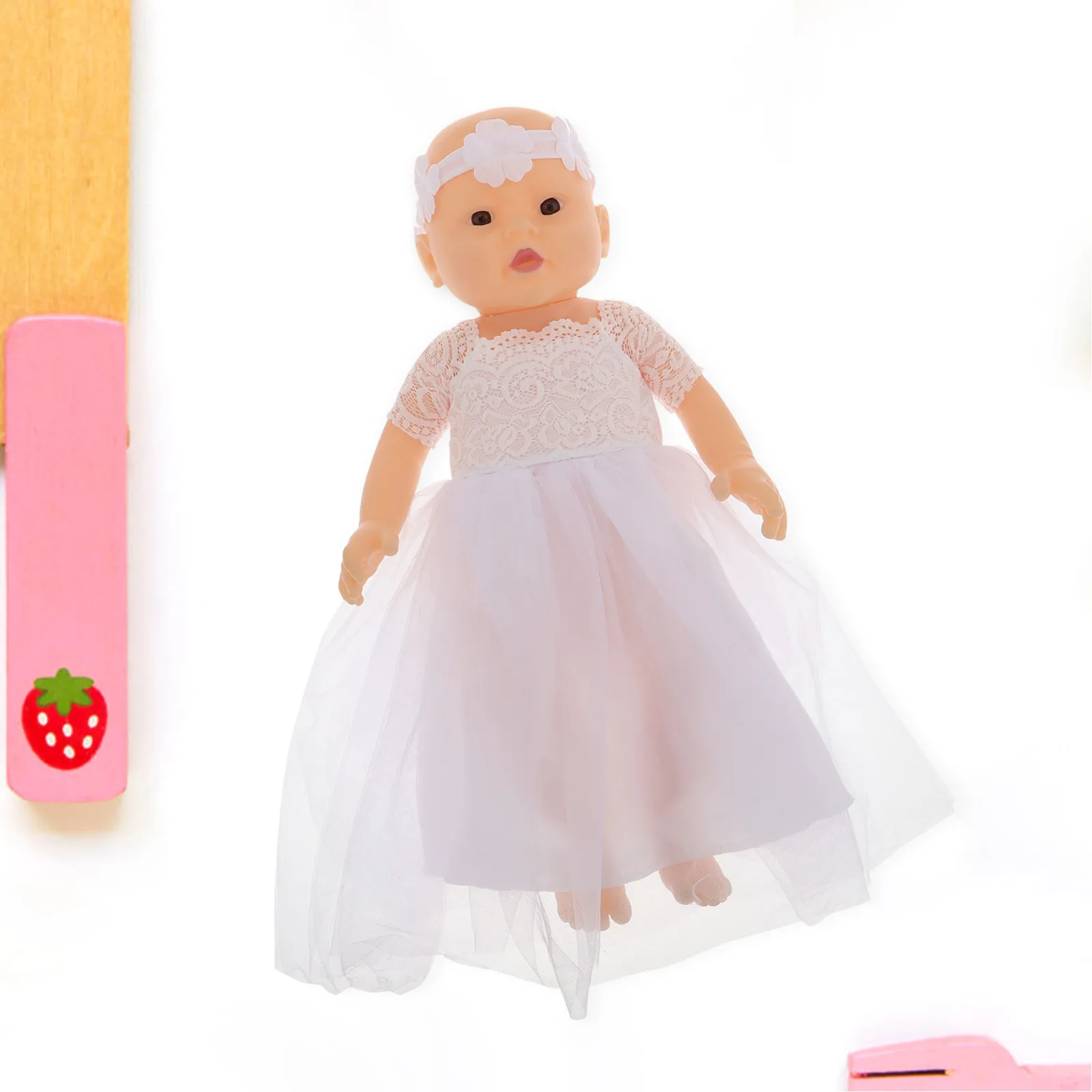 

Свадебное платье, элегантное свадебное платье для 18-дюймовой куклы-принцессы, аксессуары для нарядов, идеальный подарок для девочек