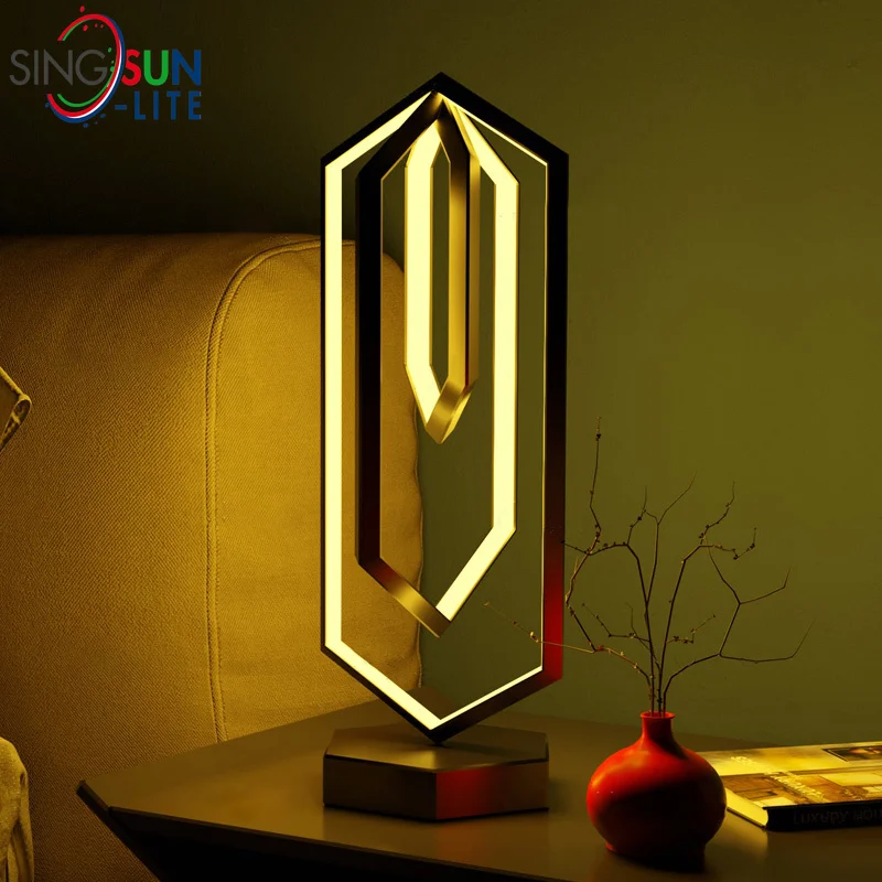 RGB Polygon Remote Control Desk Lamp APP Music Rhythm Atmosphere Lights LED Living Room Bedroom Bedside Table Desktop Decoration