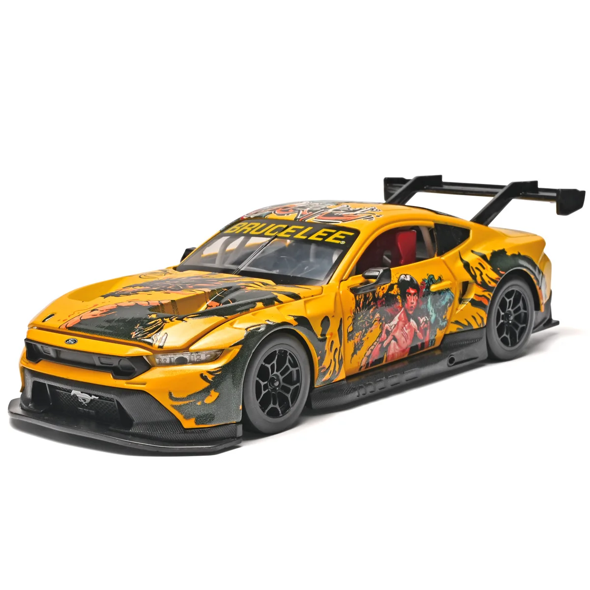 1:24 Mustang GT3 Bruce Lee's Collaboration Limited Edition Joint Alloy Sports Car Model Ornament Gift Diecast Model Decoration