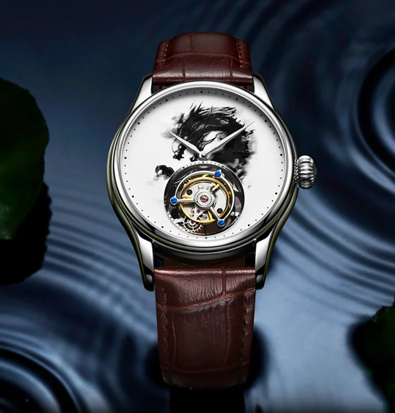 

AESOP Tourbillon Мужские часы Лучший бренд Роскошные механические часы со скелетом для мужчин 100 м Водонепроницаемые сапфировые мужские часы Reloj Hombre