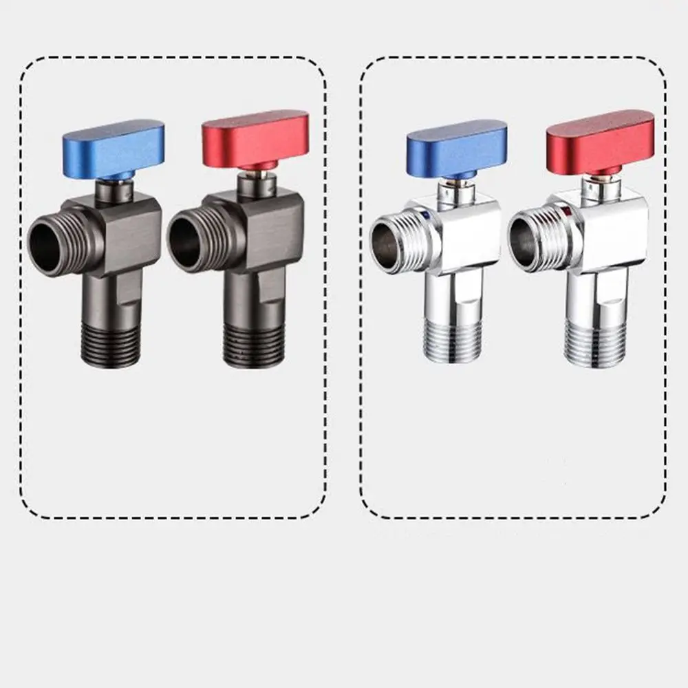 Válvula de ângulo de grande fluxo à prova de vazamento, água quente e fria, fácil instalação, válvula de água do banheiro, resistente, multiuso
