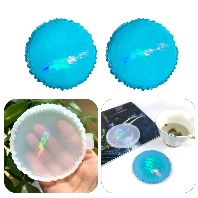 Crystal Khuôn đúc nhựa Epoxy chiều cho Cup Mat Trang trí nội thất