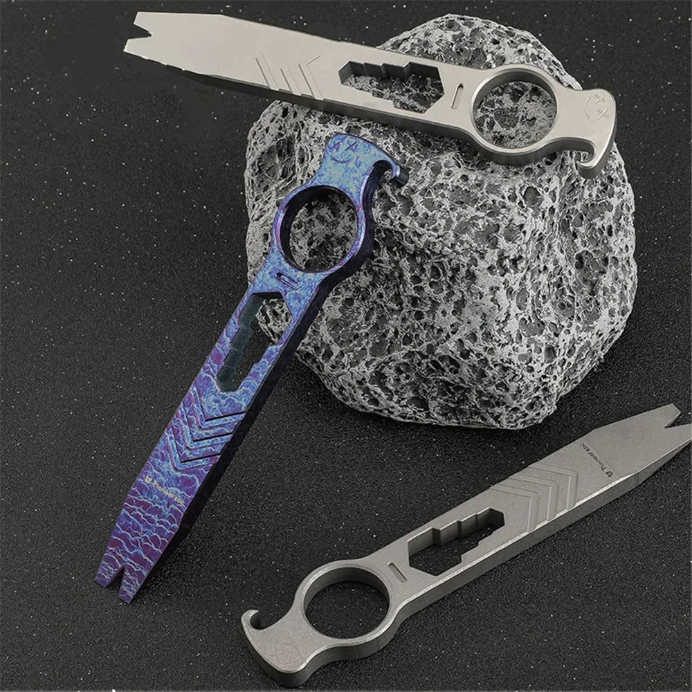 

New Outdoor Camping Multifunction Bottle Opener EDC Hand Tools Hand Titanium Pen Edc Pry Bar EDC Titanium Alloy Crowbar Tools