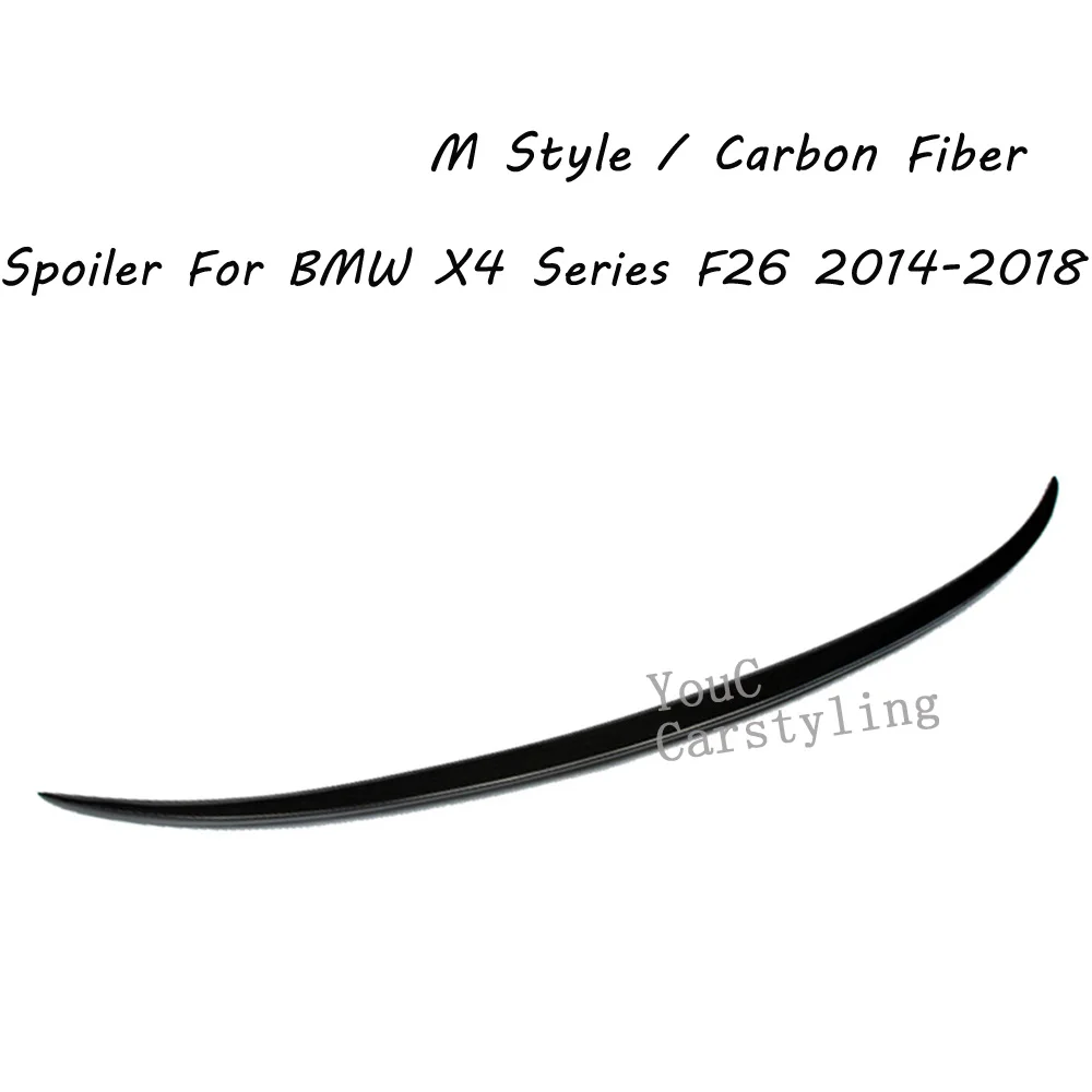 F26 M Style Real Carbon Fiber Spoiler for BMW X4 F26 5-door SUV 2014 - 2018 small Splitter Spoiler Rear Trunk Boot Lip