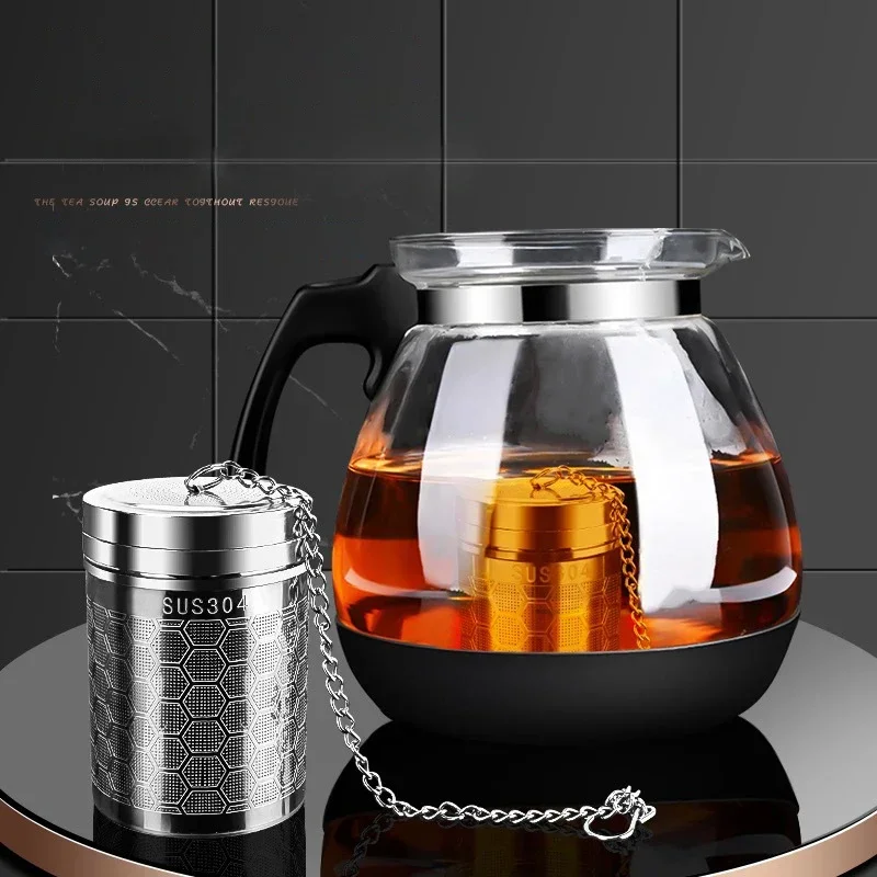 Infusor de té de 1 pieza, coladores de té de malla extrafina para té suelto, colador de té de acero inoxidable con gancho de cadena extendido