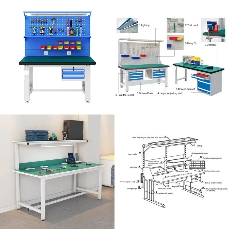 Anti-static Workbench Laboratory Bench with Perforated Plate and Power Supply for Teaching