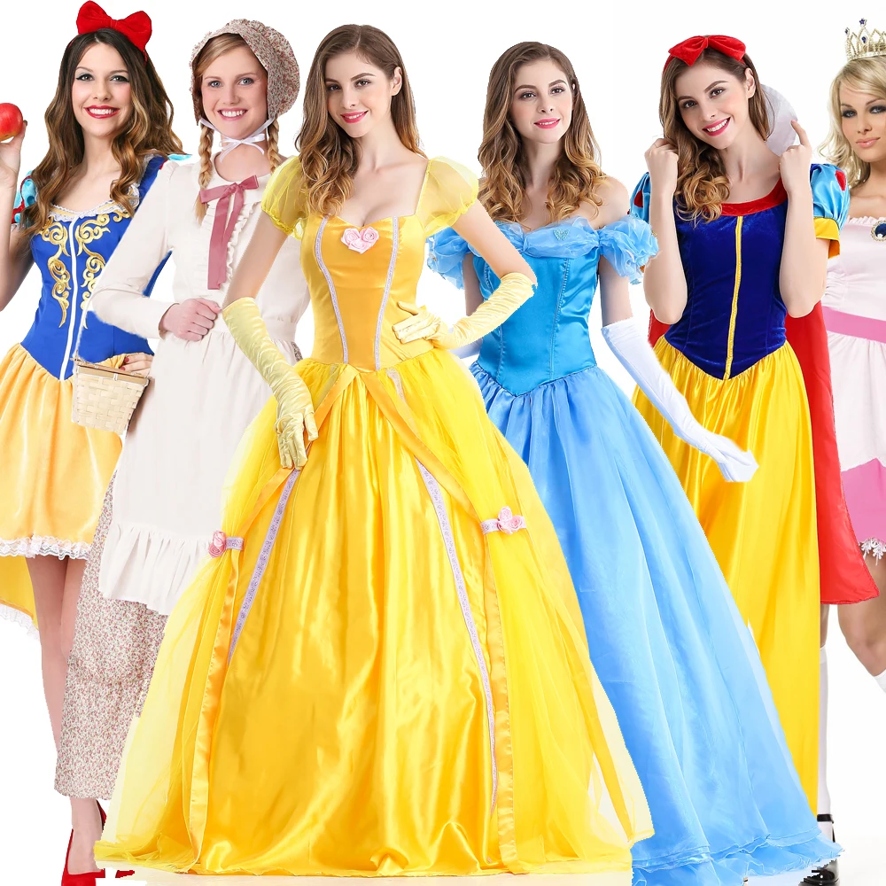 أزياء الهالوين الجنية T S تنورة مطبوعة بالثلج الأبيض سندريلا للأطفال أليس خادمة خادمة الزي الكبار المرأة جلطة... #4