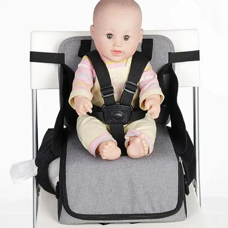 Baby Diaper Bag 2-in-1 Foldable Booster Seat And Diaper Pouch Bag Large Capacity Diaper Organizer Bag Travel Must Have For Baby