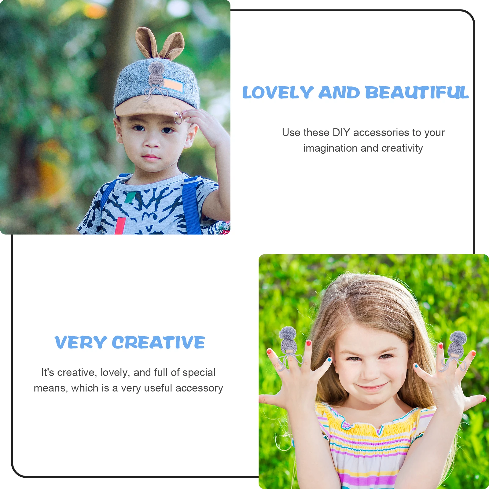 

9Pcs Handmade Creative Wool Hats DIY Hand-Crocheted Decorative Accessories for Women Gift Handmade Crafts Hat