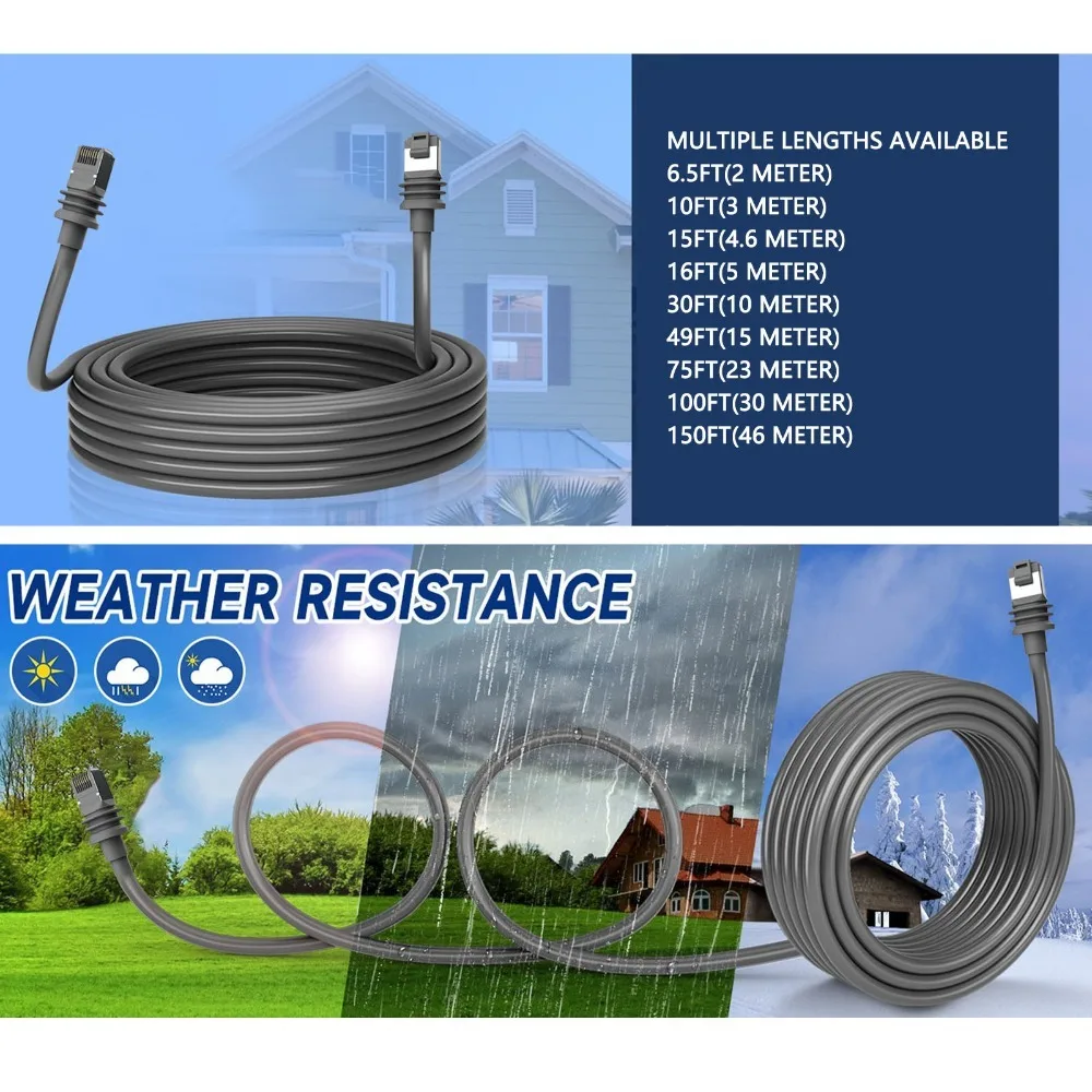 1200Mbps High Speed Satellite Replacement Cable IP68 Waterproof for Starlink Extension Cord for Starlink Gen3 V3