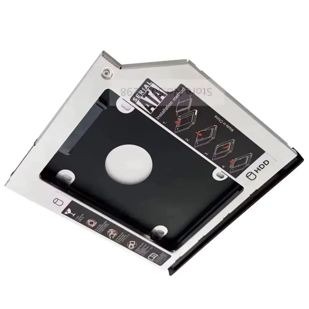 with MatchedBezel Faceplate Side Metal Hook 2nd 2.5 Hard Drive HDD Optical bay Caddy Frame Bracket for HP EliteBook 2530p 2540p