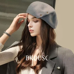 Premium Aussie Wol Franse Dames Baret Hoed Elegante Vintage Schilder Mooie Baretten Vrouw Luxe Stijlvolle Zachte Kunstenaar Baret Hoed