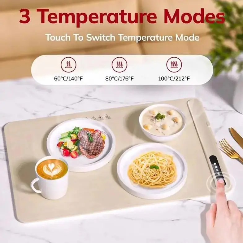 

Food Electric Warming Tray Foldable Food Warmer Plate Fast Heating with Adjustable Temperature Control Keeps Food Warming