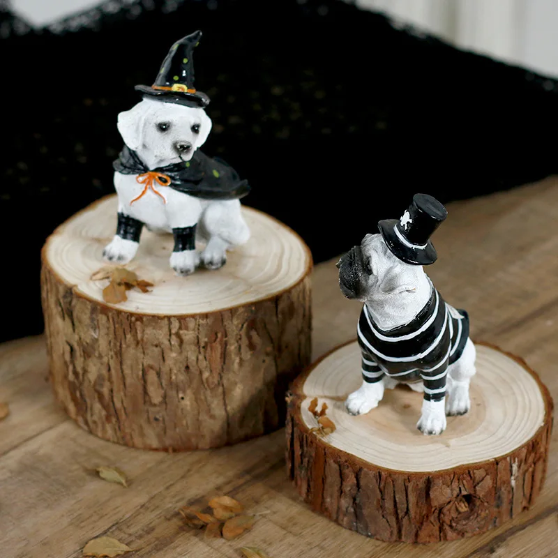 Nieuwe Halloween Decoraties Ins Stijl Hond Heks Hars Ornament Dierenwinkel Decoraties Cadeau voor hondenliefhebbers