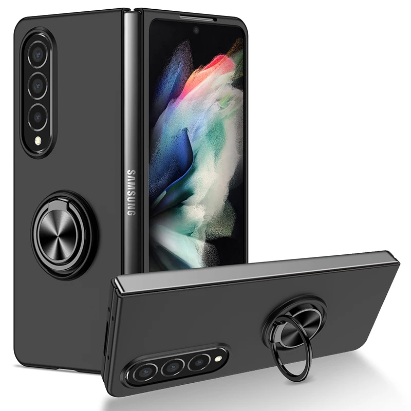 Case for Samsung Galaxy Z Fold 3 Armor Phone Cover with Non-Slip Magnetic Kickstand Ring for Galaxy Z Fold 1 2 4 5 5G