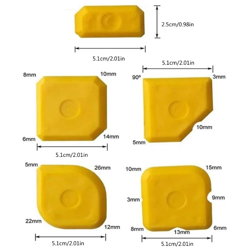 Set Alat Caulking Sealant Penyegel untuk Silicone Sealant Grout Finishing Sealing Scraper Silicone Profiling Dropship