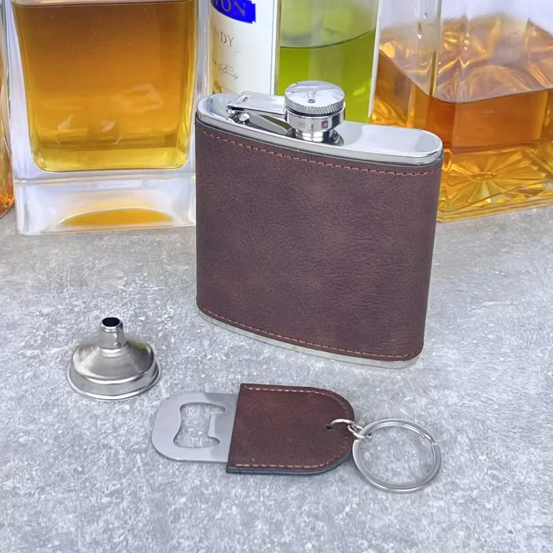

6oz Stainless Steel Flask Birthday Gift Custom Wedding Favors Groomsman Gift