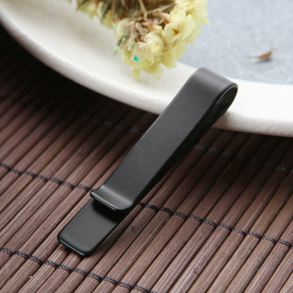 1pc Cash Clamp Holder Portable Stainless Steel Cash Wallet Practical Credit Card Holder Solid Color for Cash Card Collar