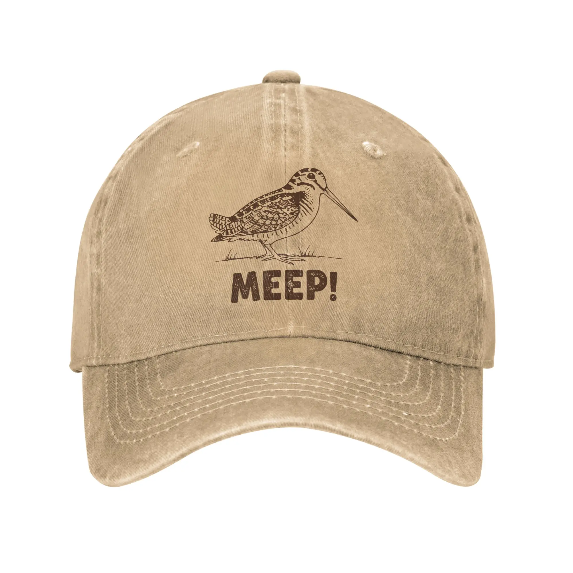 Meep Bird Meme Saying Meep Birds American Woodcocks Bird Baseball Cap Distressed Cotton Sun Cap Summer Adjustable Caps Hat