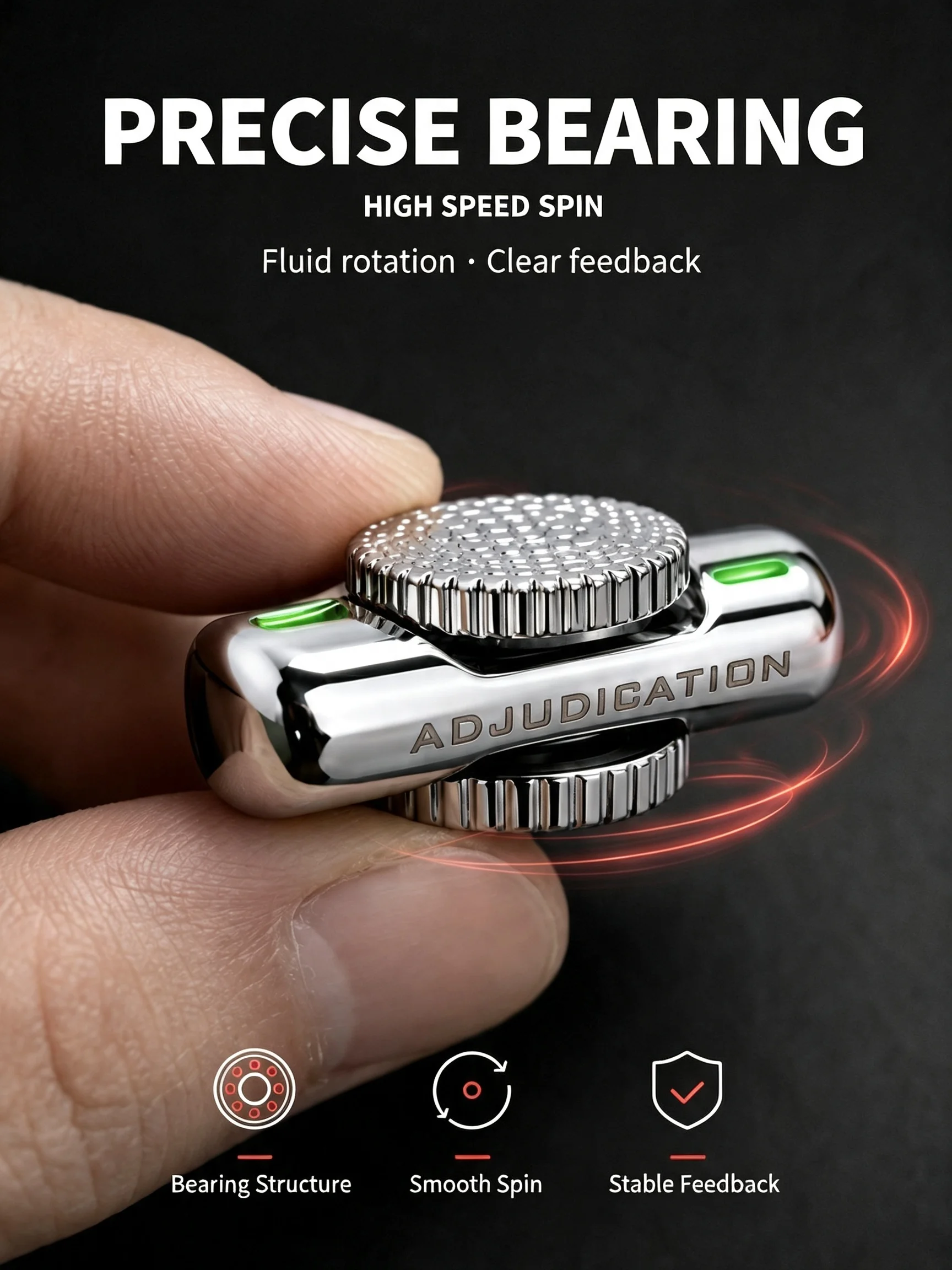 Metal Lipstick Shaped Fidget Spinner, Precision Bearing Anti Anxiety Stress Relief Toy, Portable Glowing Hand Spinning Fidget To