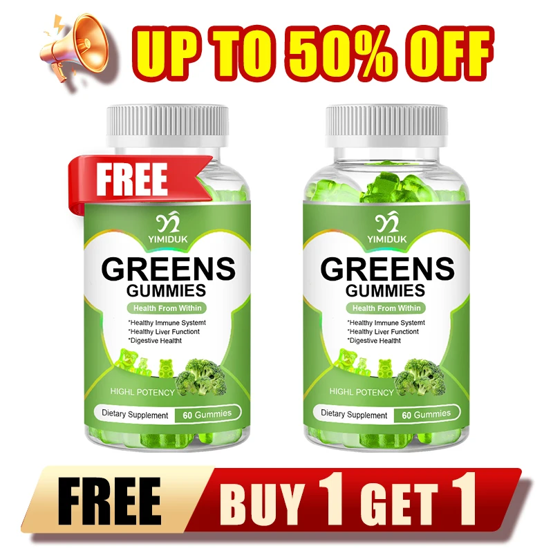 

Pure Greens Gummies, Supports Digestive Health, Boosts Energy & Immunity, Rich in Vitamins & Antioxidants for Daily Wellness