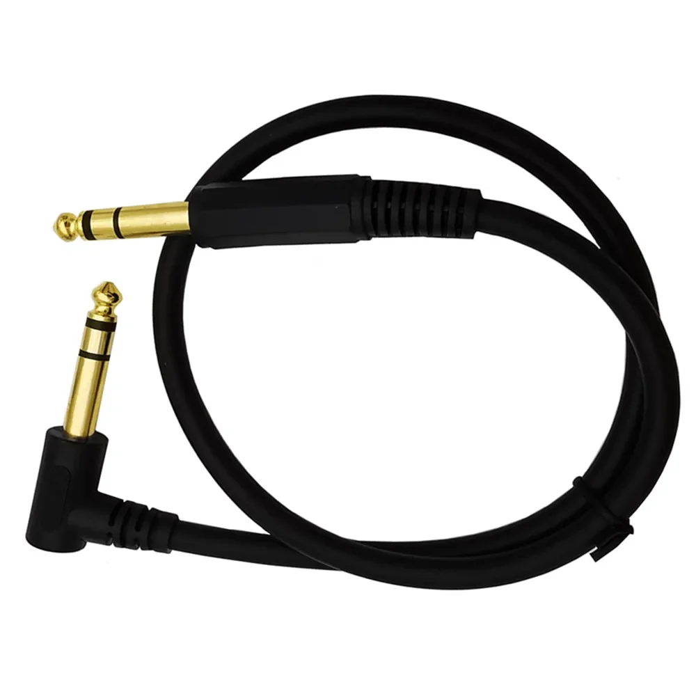6.35 كابل ربط متوازن 1/4 بوصة TRS كابل أداة الزاوية اليمنى إلى مستقيم 6.35 مللي متر ذكر جاك ستيريو الصوت الحبل 0.5 متر