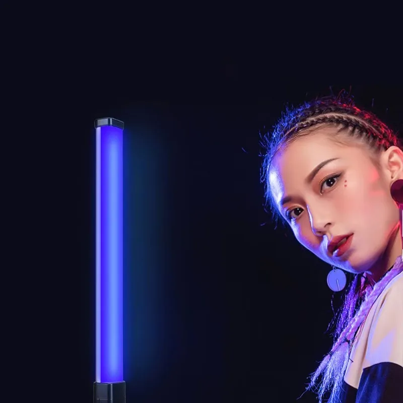 

Indoor RGB Color Light Emitting Diode Linear Tube Rechargeable Handheld Light with Ambient Decorative fill light
