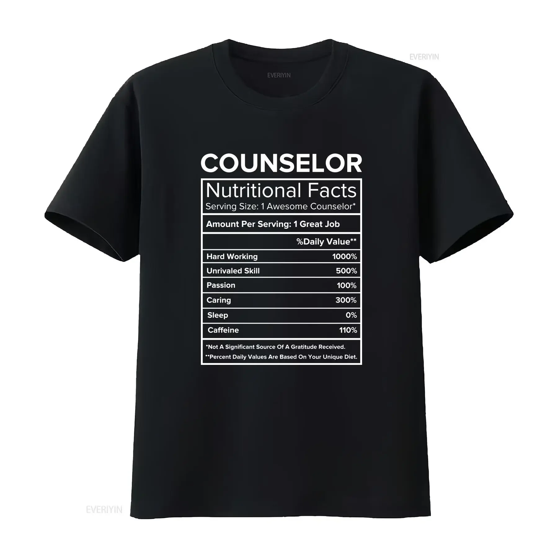 Counselor shirt funny T nutritional facts ingredients tank top men women kids vintage Washed streetwear Stretched Versatile