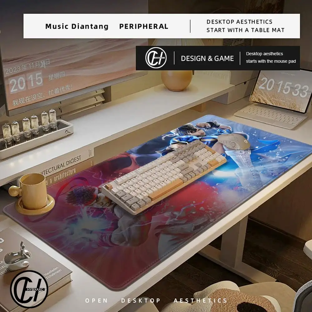 Mouse Pad Cute HD Desk Pad Extended Gaming Keyboard Mats Large 90x40cm XXL S-street fighter Gamer Mousepad