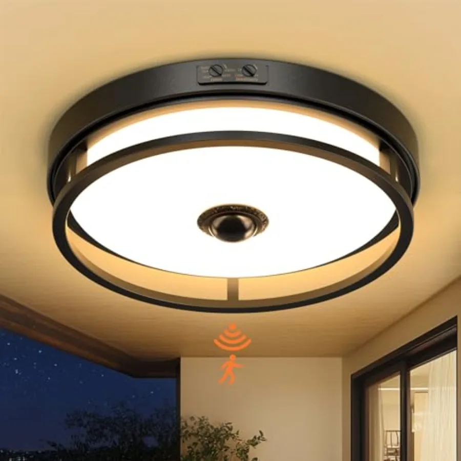 

Motion Sensor Outdoor Ceiling Light Flush Mount LED Ceiling Light Fixture 12" Dusk to Dawn Porch Lights for Outdoor Ceiling Cei