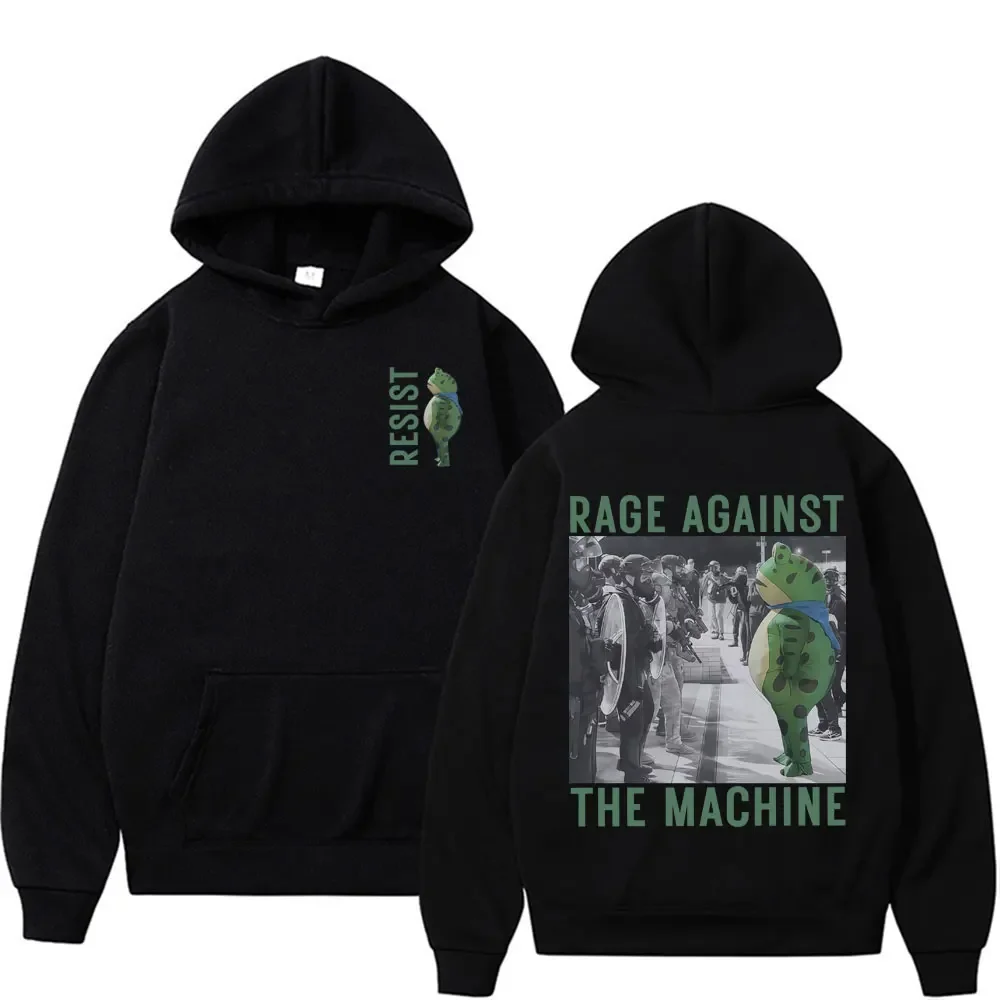 

Свитшот с капюшоном Rage Against The Machine Portland Frog, забавный свитшот с мемами для мужчин и женщин, повседневные флисовые толстовки с длинными рукавами в стиле ретро, уличная одежда