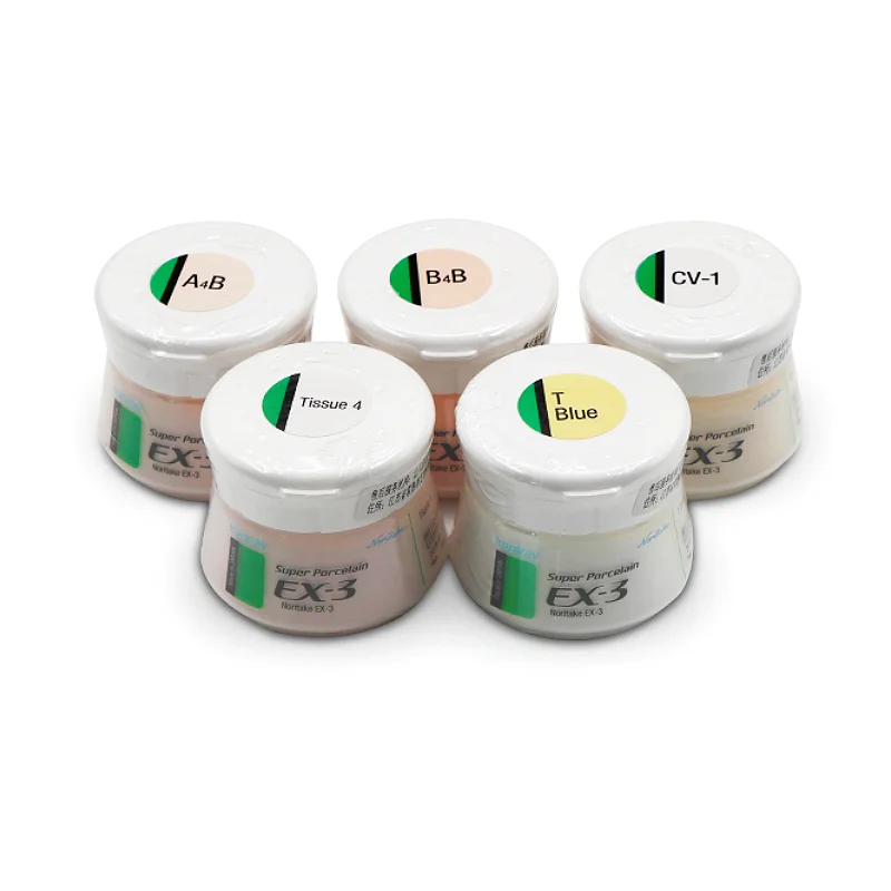 50 جرام/صندوق Noritake EX-3 مسحوق بورسلين فائق الجسم Kuraray Noritake مسحوق بورسلين سيراميك معدني لترميم الأسنان