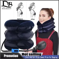 3 Layers Neck Massager Corrector Collar Relief Air Inflatable Cervical Vertebra Traction Soft Brace Pain Relief Pillow