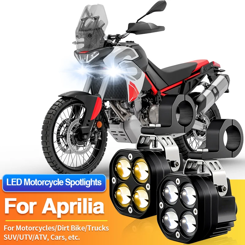 

1 Set LED Universal Motorcycles Headlight Dual Color Fog Light UTV Truck ATV Car for Aprilia RS660/RSV4 1100/Factory/Tuareg 660