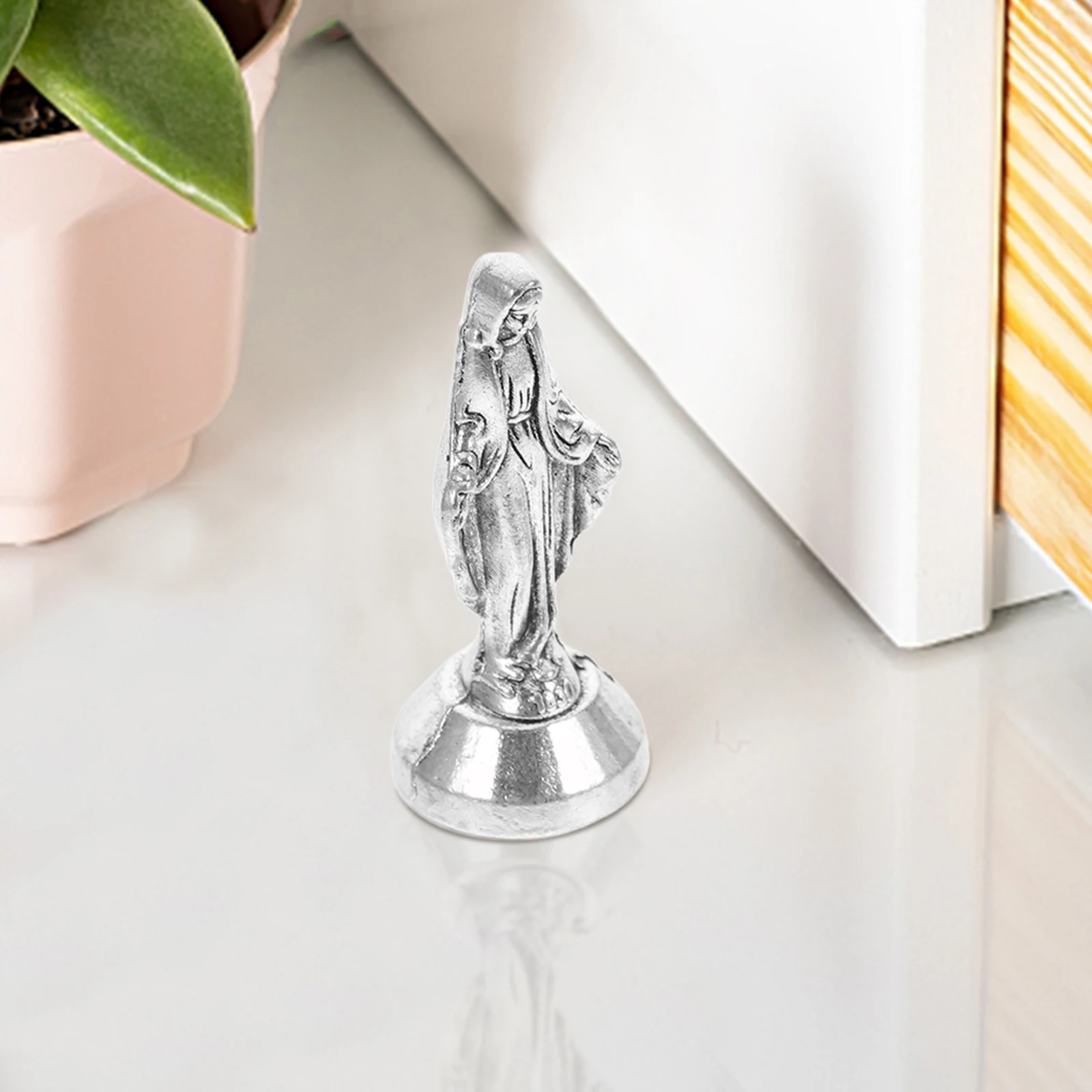 

1 Mini Virgin Statue Religious Decor Home Blessings Catholic Figurine Faith Symbol Mother Sculpture Tiny Jesus