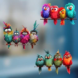 1PC Funny Bird Creative Glass Window Decorative Stickers for Windows Glass Wall Mirror Festival Home Decoration Vinyl Decals