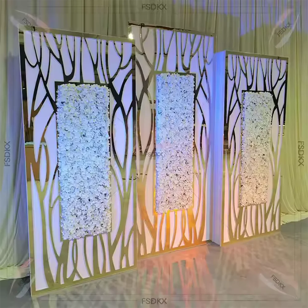 

Flexible Acrylic PVC Backdrop Wall Lobby Furniture Wedding Chuppah Stage Curved Backdrop With Led Curtains for Stage Decoration