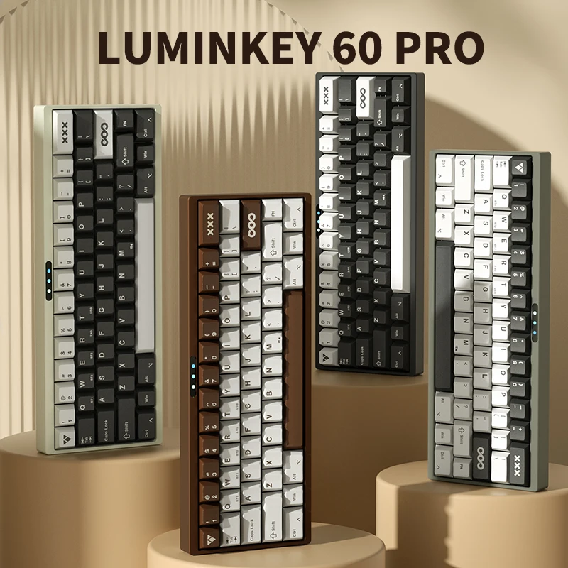 Luminkey60 pro kit de teclado mecânico luminkey 60 pro liga alumínio alta fidelidade rgb jogos hot swap teclado jogo personalizado