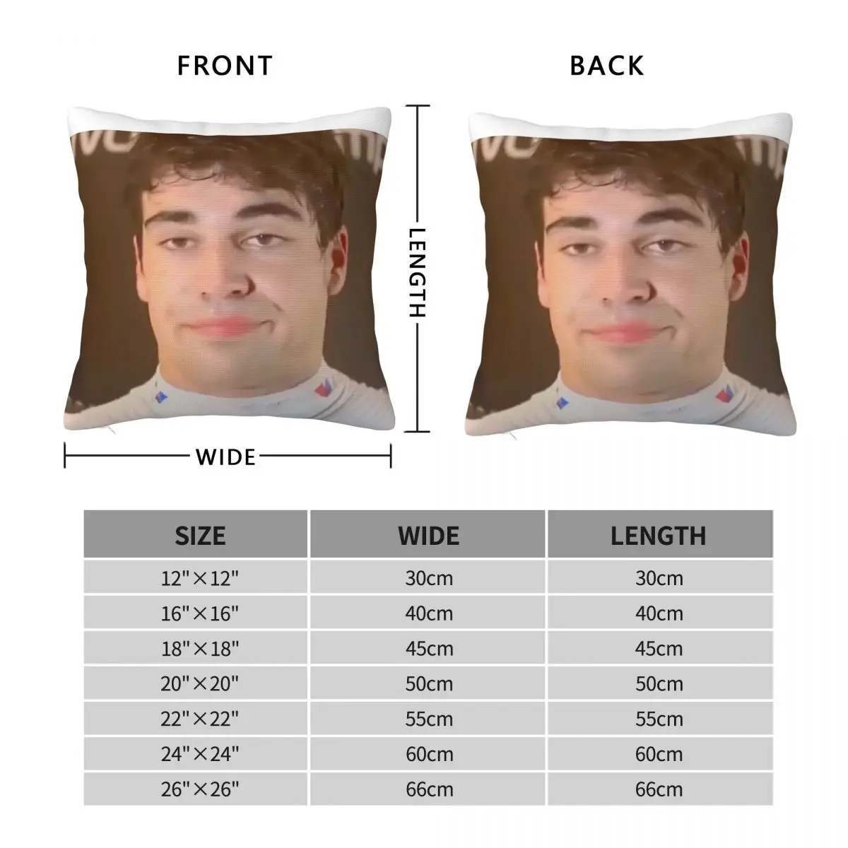 Lance Stroll Face Pillowcase Polyester Linen Velvet Printed Zip Decorative Car Cushion Cover